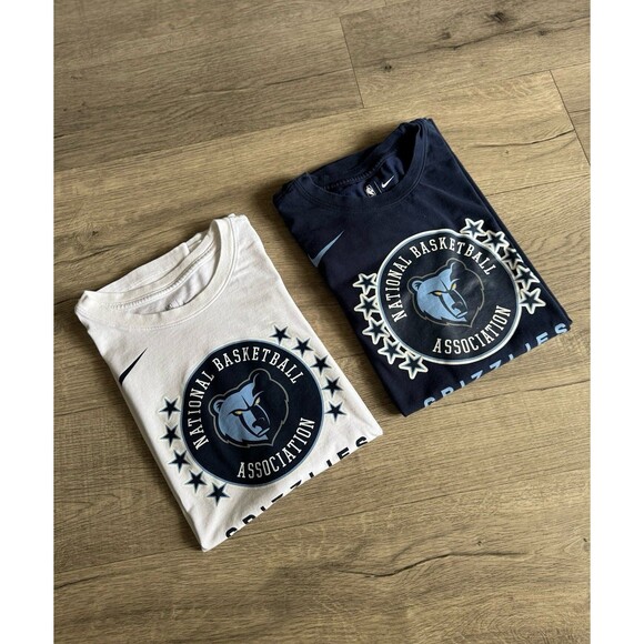 Set of two 2 Nike NBA Memphis Grizzlies Dri Fit T-shirt Men’s size Large - Picture 1 of 12